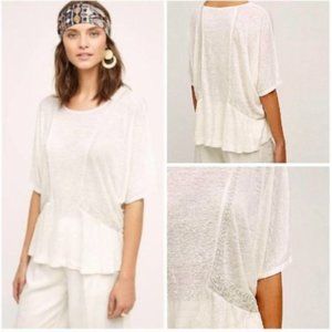 Anthropologie Akemi & Kin Embroidered Linen Blouse, S
